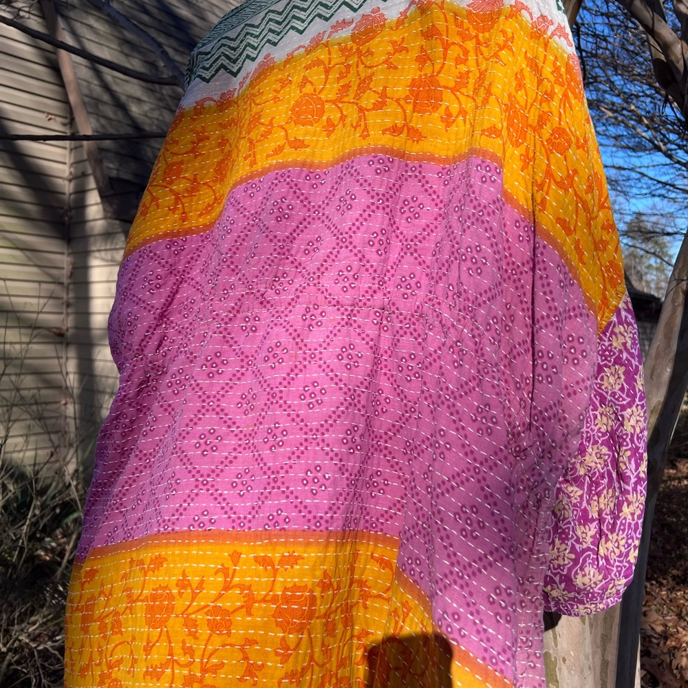 Bohemian Lavender & Yellow Patchwork Kimono Jacket - Picture 3 of 5